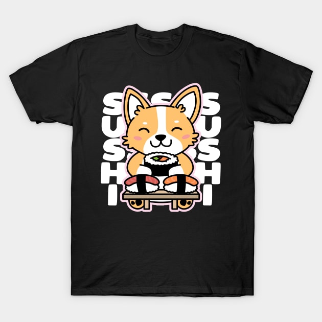 Corgi Eating Sushi T-Shirt by DetourShirts